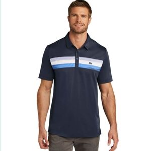 Travis Mathew Cabana Chest Stripe Short Sleeve Polo Short Jersey Pique Knit XL